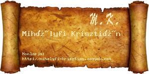 Mihályfi Krisztián névjegykártya